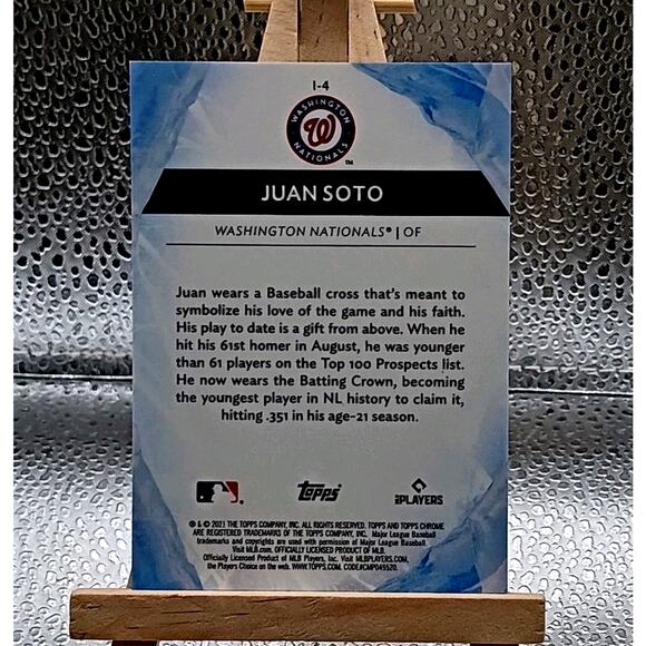 2021 Topps Chrome BEN BALLER Juan Soto Icy Insert Baseball Card # 1-4 - Picture 7 of 7